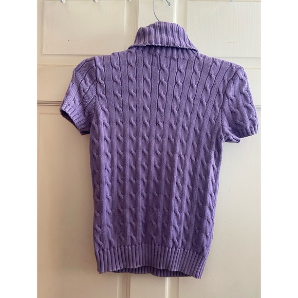 Ralph Lauren Lilac Cable Knit Turtleneck Sweater - Picture 2 of 4